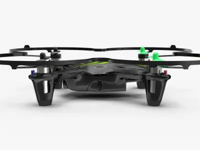 Hubsan X4 H107C BlackGreen Propeller Guard Low-poly 3D model