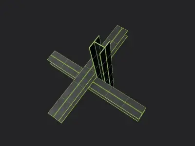 Hedgehog Anti-Tank M01 Low-poly 3D model