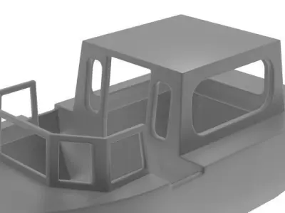 Tourist Boat Low-poly 3D model