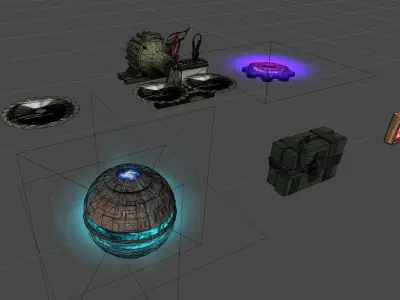 Sci-fi weapons Low-poly 3D model get
