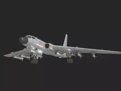 Xian H-6K Strategic Bomber H6K Tu-16 Tu16 Bomber Low-poly 3D model