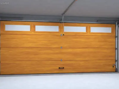 Mechanic Garage Door Wooden Rigged for Cinema 4D 3D model