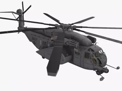 MH-53E Sea Dragon US Navy Basic Animation Low-poly 3D model