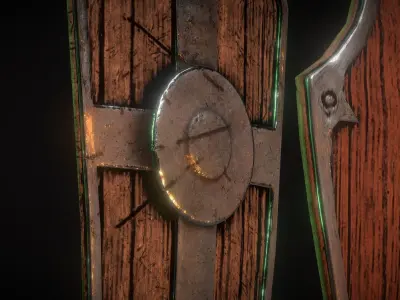 Low poly Shield package Low-poly 3D model