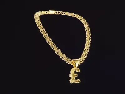 British Pound Chain Low-poly 3D model