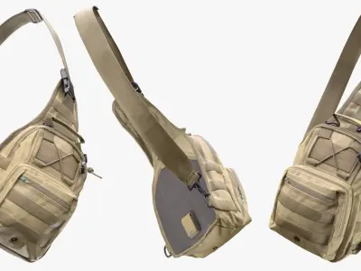 Man and Woman in Tactical Shoulder Bag 129 3D model