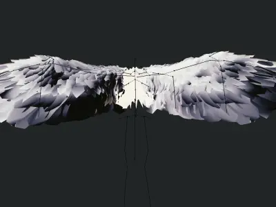 Wing angel 3d model Low-poly 3D model