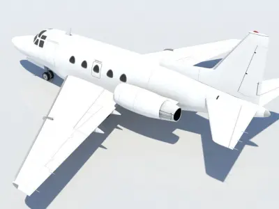 Rockwell Sabreliner 65 static low poly Low-poly 3D model