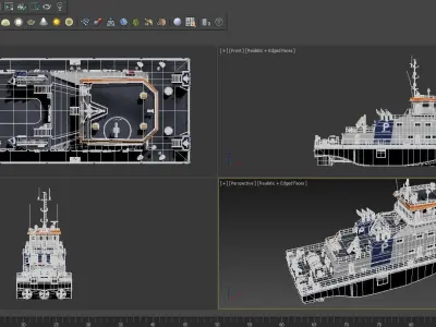 Push Boat 28m 3D model