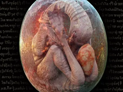 Bird Monster Embryo Low-poly 3D model