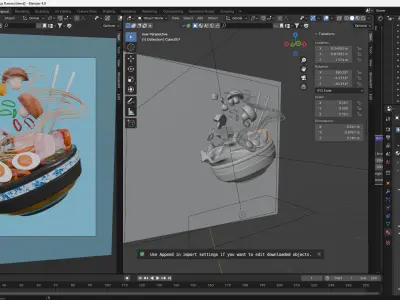 Ramen VR  AR  low-poly 3d model Low-poly 3D model