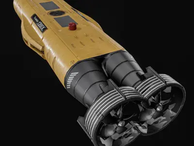 Autonomous Underwater Vehicle  AUV Low-poly 3D model