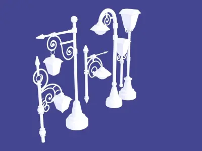 Historic Oakland Iron Street Light pole 3D model