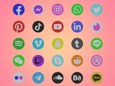 Social media icon GUI 02 Low-poly 3D model