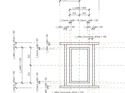 Roof window on an intermediate beam skylight Free low-poly 3D model