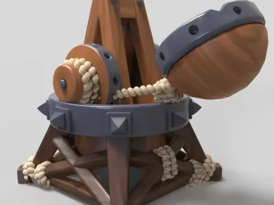 Catapult Ballista Trebuchet Ancient Medieval Siege Engine 3D model