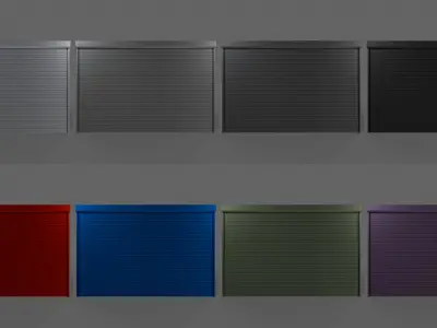 PBR Industrial Door A3 Low-poly 3D model