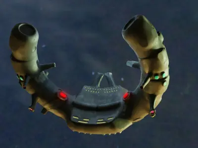 Aircraft Commercial Spaceship Mother Game ready 3D model