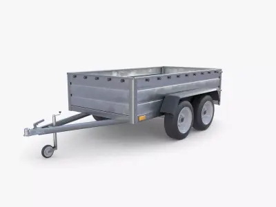 Cargo Trailer v7 Low-poly 3D model