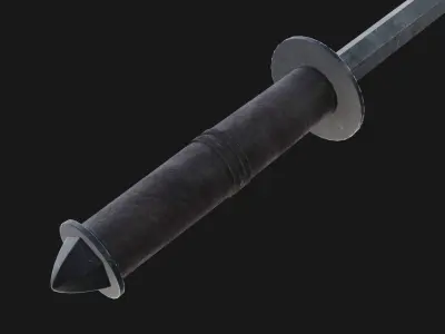 Medieval mace Low-poly 3D model 19