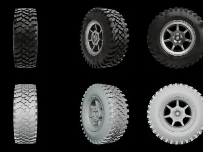 Car Tire Detailed 3D Model Truck Tire  3D model