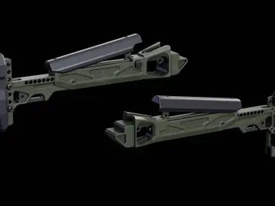 CRC 5002 Telescopic Buttstock KPYK Low-poly 3D model