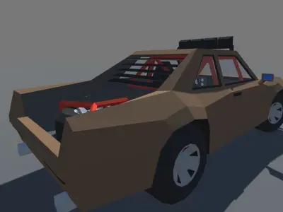 Muscle Car Trophy Truck with Interior MOBILE READY Low-poly 3D model