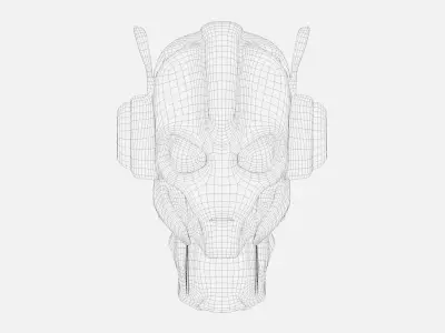Robot helmet Low-poly 3D model