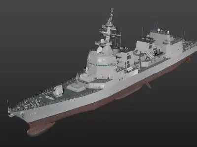 JMSDF Akizuki class destroyer 3D model