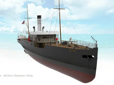 HMS Hythe - British Steamer Ship 3D model