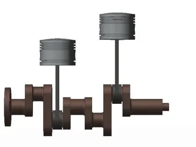 Linear dual pistons Free 3D model