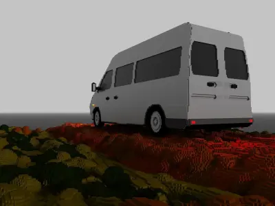 Mercedes-Benz Sprinter 1995 voxel Free low-poly 3D model