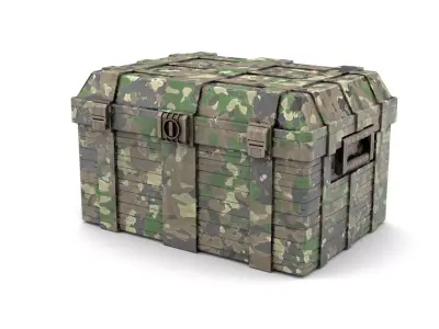 Khaki Military Case Low-poly 3D model