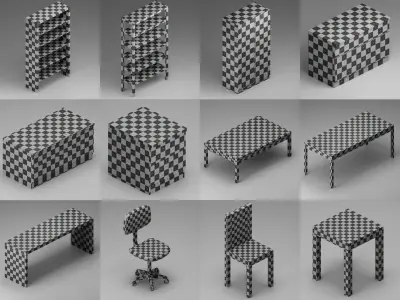 Furniture Collection For Blocking Free low-poly 3D model