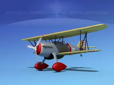 Curtiss P-6E Hawk V07 3D model