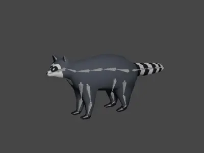 Low poly raccoon Free low-poly 3D model
