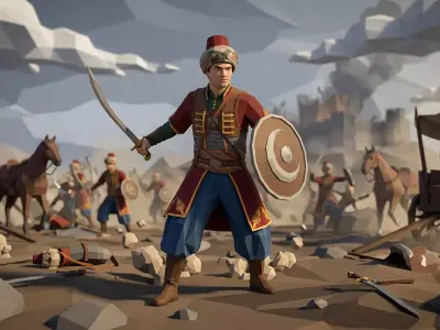 Turkish Ottoman Soldier Janissary Highpoly 3D model