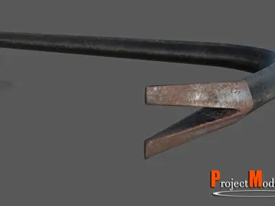 Crowbar-Version002 fishing hook Low-poly 3D model