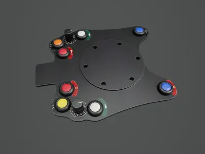 Steering Wheel Button Plate 01 Low-poly 3D model