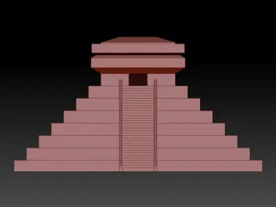 Maya Pyramid Ancient Temple Charm Pendant Necklace Jewelry 3D print model