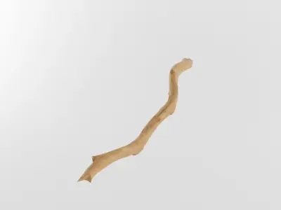 Wooden Stick Branch Staff Low Poly Game Ready asset Low-poly 3D model