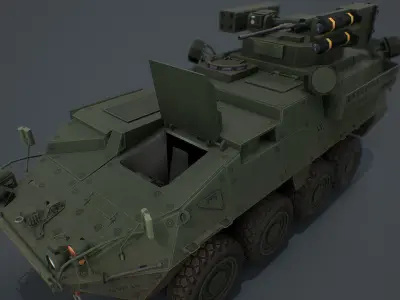 Stryker A1 IM-SHORAD Low-poly 3D model