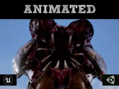 Worms insect Low-poly 3D model