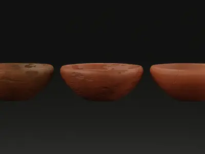 Ancient Clay bowls pack Low-poly 3D model