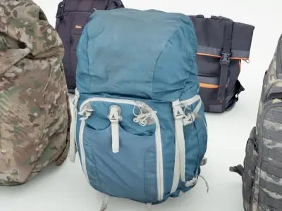 Backpack and bag collection 8 items military urban hiking  3D model