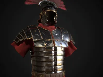 Roman armor lorica segmentata Low-poly 3D model