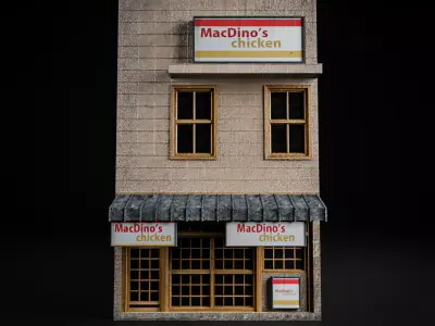 JAPANESE BUILDING 004 Low-poly 3D model