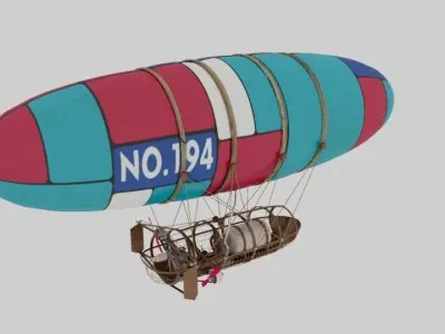 An Airship design with sketchup Low-poly 3D model