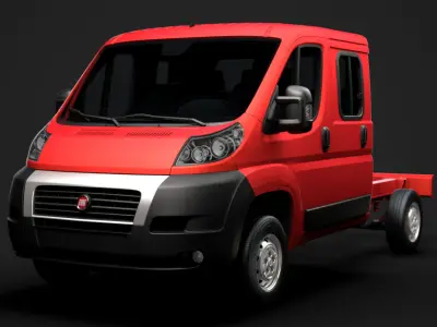Fiat Ducato Chassis Truck Crew Cab 3450 WB 2014 3D model