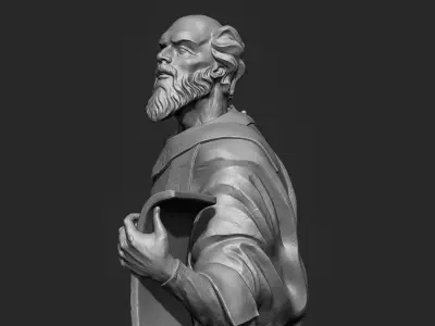 Ancient Sage statue 3d-print model 3D print model
